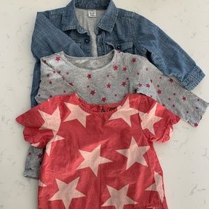 2T Girls Shirt Bundle Denim & Stars EUC